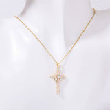 NEW CREATIVE MINIMALIST CROSS ROSE NECKLACE_CWMM3891