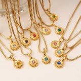 MINIMALIST STAINLESS STEEL MONTHLY STONE NECKLACE_CWMM8843