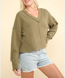 V-Neck Casual Pit Strip Loose Fashion Knitwear