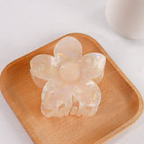 Cwaha1614_Simple Solid Color Flowers Hair Claw Clip