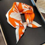 FLORAL SCARF FOR WOMEN ELEGANT GIFT SQUARE WRAP_CWASC0615