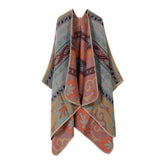 SHAWL FAUX CASHMERE JACQUARD SLIT CAPE SCARF_CWASC2231