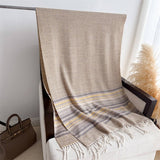 CLASSIC CHECKERED SHAWL SCARF WITH SOFT TASSELS_CWASC2766