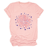 Trendy Loose Star Fireworks Graphic Tee For Women