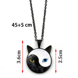 Yinyang Tai Chi Cat Time Gem Necklace_Cwaje0706