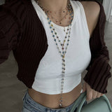 FASHIONABLE COLORFUL CRYSTAL Y SHAPED NECKLACE_CWMM3148