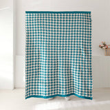 Versatile Houndstooth Knitted Wool Throw Blanket_Cwmm2386