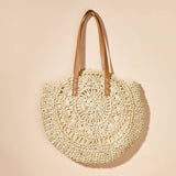 Women Hollow Flower Round Straw Bag_Cwab1980