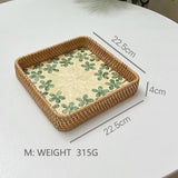 RATTAN COLORFUL SHELL CREATIVE HANDMADE FRUIT PLATE_CWMM4411