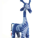 INDIGO DYED GIRAFFE TOY HANDMADE FABRIC PLUSH_CWMM6057