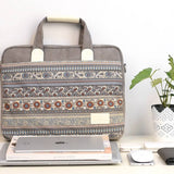 NEW ETHNIC PRINT CANVAS LAPTOP BAG_CWAB3320