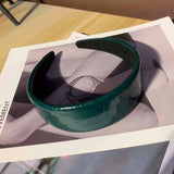 PU LEATHER SOLID COLOR SIMPLE SPONGE HEADBAND_CWAHA2575