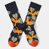 SUNFLOWER GRAPHIC FASHION COTTON SOCKS_CWMS0174