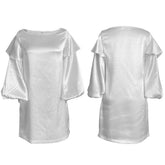 PLUS SIZE FASHION WOMENS LOOSE PUFF SLEEVE DRESS_CWDSD6167