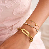 18K GOLD TITANIUM HEART ZIRCON BRACELET LUXURY_CWAJE4718