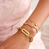 18K GOLD TITANIUM HEART ZIRCON BRACELET LUXURY_CWAJE4718