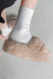 CROSS STRAP FLUFFY BEDROOM SLIPPERS_CWSHS0226