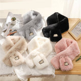 SMILEY FAUX RABBIT FUR SCARF COZY WINTER WRAP_CWASC1250
