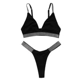 Women Plus Size Thong Gathered Bra Set_Cwmu0097