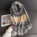 Winter Plaid Colorblock Tassel Scarf Wrap Unisex_Cwasc03273