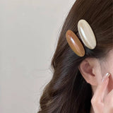 Marble Pattern Oval Resin Hair Barrettes For Women_Cwaha0753
