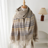 CLASSIC CHECKERED SHAWL SCARF WITH SOFT TASSELS_CWASC2766
