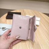 Solid Color Heart Trifold Slim Short Wallet_Cwab06199