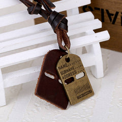 Vintage Adjustable Letter Pendant Mens Necklace_Cwmm4626