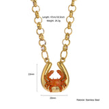 ORIGINAL STAINLESS STEEL LETTER NECKLACE WITHENAMEL_CWMM8836