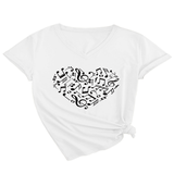 HEART AND MUSIC V NECK T SHIRT RELAXED FIT_CWTTS1541