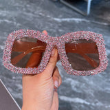 CANDY COLOR DIAMOND LARGE FRAME SUNGLASSES_CWASG0835