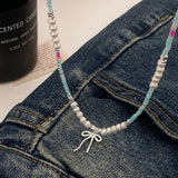 HIGH END LUXURY BOW PENDANT NECKLACE FOR WOMEN_CWAJE3064