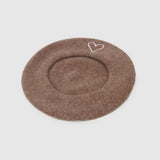 HEART EMBROIDERED FASHION COMMUTER BERET_CWAH1944