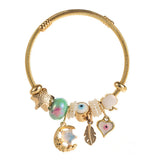 DIY STYLISH STAINLESS STEEL STAR MOON BRACELET_CWMM8579