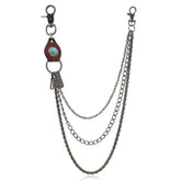 SIMPLE RETRO LEATHER THREE LAYER TROUSER CHAIN_CWMM4837