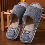 CUTE CARTOON BEAR LINEN SLIPPERS_CWSHS0777