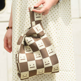 SMILING FACE PATTERN CROCHET HOBO HANDBAG PURSE_CWAB0883