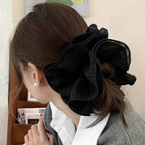 Large Blue Chiffon Scrunchie Ponytail Holder_Cwaha07529