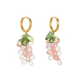 COLORFUL GRAPE FRUIT 18K GOLD PLATED EARRINGS_CWAJE5068