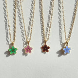 FLOWER DROP OIL FLOWER PENDANT NECKLACE_CWAJE1593
