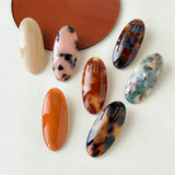 Marble Pattern Oval Resin Hair Barrettes For Women_Cwaha0753