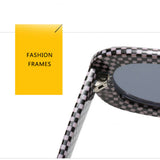 Vintage Oval Plaid Sunglasses_Cwasg0320