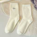 SOLID COLOR EMBROIDERED CARTOON THICK WARM SOCKS_CWMS0874