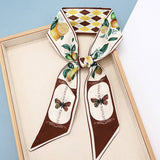 FRUIT PRINT TWILLY SCARF HAIR TIE BAG RIBBON_CWASC0431