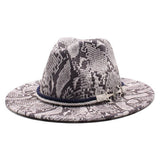 FASHION SNAKE PATTERN WOOLEN JAZZ HAT FELT HAT_CWAH2591