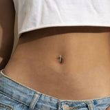 MINIMALIST CZ BELLY RING POLISHED METAL STYLE_CWMM9199