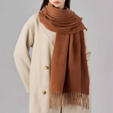 Two-Tone Faux Cashmere Scarf Stylish Warm Fall_Cwasc1103