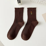 Women'S Preppy Style Socks With Lace Embroidery_Cwms1113