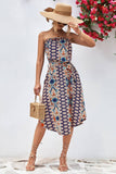 Women Fit Strapless Print Dress_Cwdsd2643