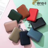 COIN PURSE ZIPPER GENUINE LEATHER CARD HOLDER_CWAB3831